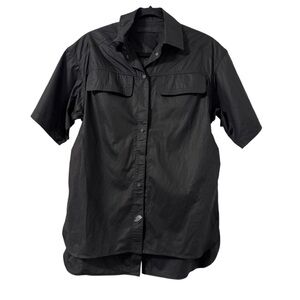 The North Face Womens Black Series Woven Rip Stop Shirt Small‎ Black Open Back